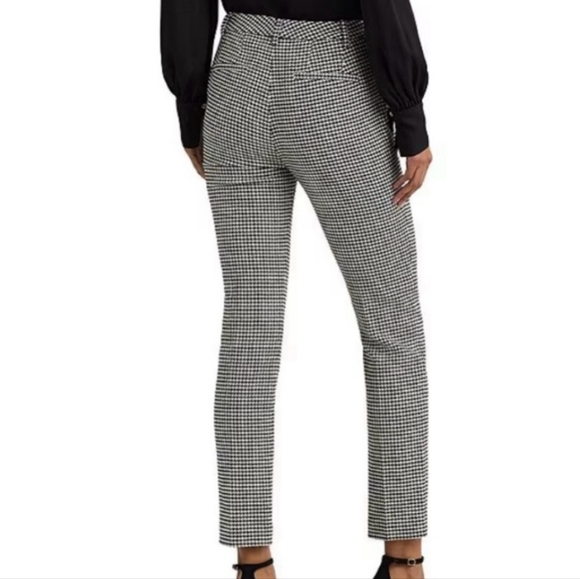 NWT Lauren Ralph Lauren Houndstooth Mid Rise Cropped Pants Black Womens Size 18W - Picture 2 of 14